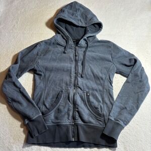 Pact Organic Mens XS Blue Full Zip Hoodie Sweatshirt Cotton‎ Blend